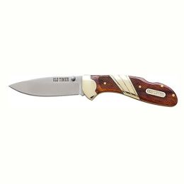 Med Lockback Clip Folder Knife,Wood Hdl