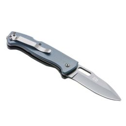 Ute-440c-Gray Ti Folder, Blue G10 Handle