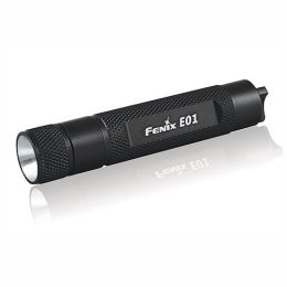 E01 LED Flashlight w/battery, Black