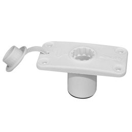 Flush Deck Mount,White, w/Rain Cap