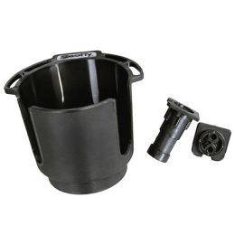 Cup Hldr w/Rod Holder Post & Bulkhead,Blk