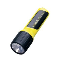 4AA with alkaline batteries.  CP. Yellow
